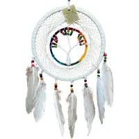 Ruben Robijn Dromenvanger Tree of Life Rainbow & White - Regenboog Kralen - 22cm