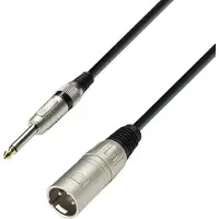 Adam hall K3 MMP 0600 6m 6.35mm TRS XLR (3-pin) Zwart, Zilver audio kabel