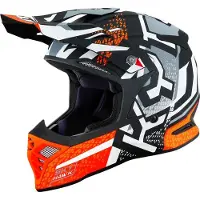 Kyt Skyhawk Hyperflow Mat Grijs Oranje Crosshelm Maat M