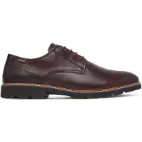 Pikolinos Heren Donkerbruine Alarcon leren schoenen (44), Leer, Plat, Veters, Casual M7D-4289