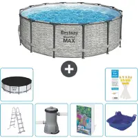 Bestway Steel Pro MAX, ronde opblaasbare zwembad - 427x122 cm - 5-delig, model S662