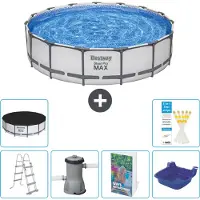 Bestway Steel Pro MAX, ronde opblaasbare zwembad - 457x122 cm - 5-delig, model S662