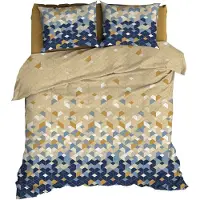 Satin d'or Scoop Dekbedovertrek - Tweepersoons - 200x200/220 cm - Blauw