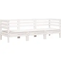 vidaXL Tuinbank 3-zits massief grenenhout wit