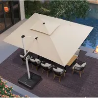 PURPLE LEAF Rechthoek Parasol – Dubbel Top – 360 °Graden Rotatie – UV werend doek– Windbestendige Zweefparasol