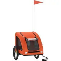 vidaXL Hondenfietstrailer oxford stof en ijzer oranje