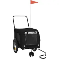 vidaXL Hondenfietstrailer oxford stof en ijzer zwart