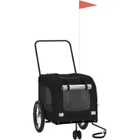 vidaXL Hondenfietstrailer oxford stof en ijzer zwart
