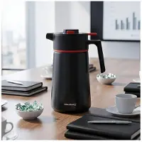 Klausberg Thermoskan - Vacuüm Thermosfles - Isolerende Koffiekan met Houten Handvat - BPA-vrij - 2.5 Liter - RVS 304 - Zwart