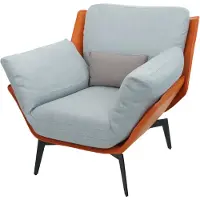 MCW Fauteuil -L82, lounge fauteuil cocktail fauteuil gestoffeerde fauteuil relaxfauteuil, imitatieleer stof/textiel metaal ~ terracotta