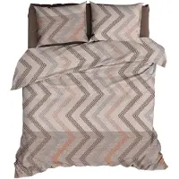 Satin d'or Dekbedovertrek Ziggo Taupe Beige Satijn-240 x 200 / 220 cm | Lits-Jumeaux