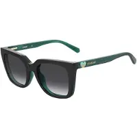 Love Moschino Zonnebril - MOSCHINO LOVE - MOL055/CS - Zwart/Teal - Montuur van cellulose propionaat - 54/18/140