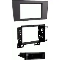 Metra 2 DIN autoradio frontpaneel met opbergvak, compatibel met Volvo S60/V70/XC70 in grijs