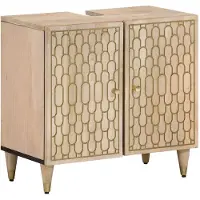 vidaXL Wastafelkast 62x33x58 cm massief mangohout