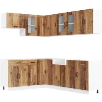 vidaXL 11-delige Keukenkastenset Kalmar bewerkt hout oud houtkleurig