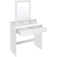 Vasagle - Schoenenrek - Wandgarderobe Set met Spiegel - Schoenenbank met Verstelbare Planken - 8 Dubbele Haken