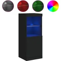 vidaXL Dressoir met LED-verlichting, zwart, 41x37x100 cm