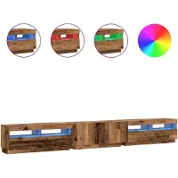 vidaXL Tv-meubel met LED 300x35x40 cm bewerkt hout oud hout