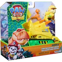 Ryhmä Hau - De Dinofilm - Rubble Dino Rescue Bulldozer - Voertuig met Hapactie, Bewegende Klauw, 2 Actiefiguren - Speelgoed vanaf 3 Jaar