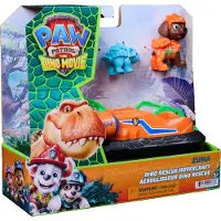 Paw Patrol - De Dino Film - Zuma Dino Rescue-hovercraft met uitschuifbare reddingsklauw, verzamel 2 actiefiguren en een voertuig