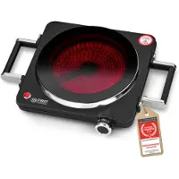 TZS First Austria TZS Infrarood kookplaat, model "First Austria" | Draagbaar kookoppervlak met handgrepen, 1500 Watt | Geschikt voor grillen, gebruik in de tuin, buiten en binnen. *B-artikel*