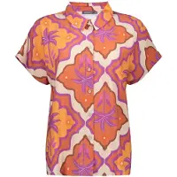 Geisha Blouse Ecru/mango/purple Size: XS | Blouses Outlet | Dames | Ecru
