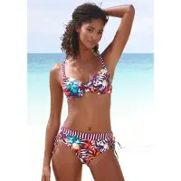 Venice beach Bikinitop aqua / oranje / bordeaux / wit