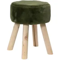 Molecule Kruk polyester rabbit hair groene houten pootjes