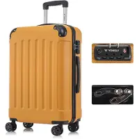 YONSLY Handbagage Koffer - 66cm - 66 L - TSA Slot - 360° Draaibare Wielen - Trolley - Oranje