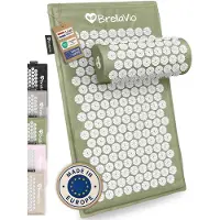 BrellaVio Spijkermat Set met Spijkerkussen - Groen - 74x44 cm - Acupressuur Mat - Spijkerbed - Acupunctuur Kussen - Shakti Massage