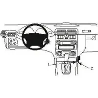 Mercedes-Benz ProClip houder geschikt voor Mercedes Benz C-Klasse 2000-2006 / CLC-Klasse 2009-2011 Angled mount, Laag