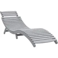 vidaXL Zonnebed, grijs, 184x55x64 cm, massief acaciahout