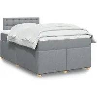 vidaXL Boxspring met matras stof lichtgrijs 120x200 cm