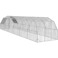 vidaXL Kippenren met dak 2,5x12x2,25 m gegalvaniseerd staal