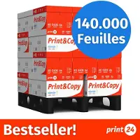 Print24 NIEUW: Printerpapier Kopieerpapier 140000 Vel 28 x 5000 A4 Premium Extra Wit CIE 160 Testwinnaar PEFC-gecertificeerd