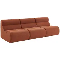 Sweeek Stoffen fauteuils getextureerde bouclé 1 zitplaats (set van 3) Terracotta