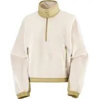 Salomon - Dames fleeces - Chroma Fleece Crop HZ W Whisper White/Gray Green voor Dames van Gerecycled Polyester - Maat L - Beige