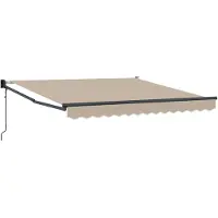 vidaXL Uitschuifbare luifel Beige 350 x 250 cm Polyester en Metaal