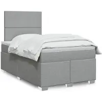 vidaXL Boxspringbed met matras, lichtgrijs, 120x200 cm, gestoffeerd