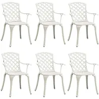 vidaXL Tuinstoelen, 6 stuks, wit, aluminium