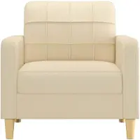 vidaXL Fauteuil 60 cm stof crèmekleurig