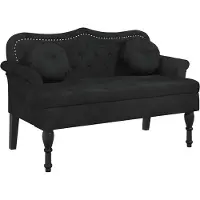 vidaXL Bank met kussens zwart 120,5x65x75 cm fluweel