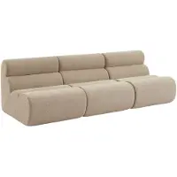 Sweeek Stoffen fauteuils getextureerde bouclé 1 zitplaats (set van 3) Beige