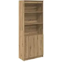 vidaXL Hoge kast 37,5x35x180 cm bewerkt hout artisanaal eikenkleur