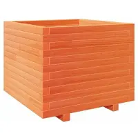 vidaXL Plantenbak 60x60x68,5 cm massief grenenhout wasbruin