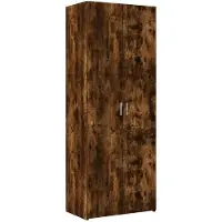 vidaXL Opbergkast 70x42,5x225 cm bewerkt hout gerookt eikenkleur
