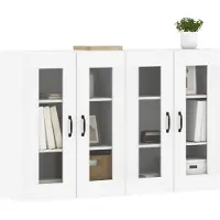 vidaXL Hangkasten 2 st bewerkt hout wit