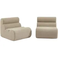 Sweeek - Set van 2 stoffen fauteuils getextureerde bouclé 1 zitplaats - nova