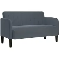vidaXL Loveseat bank 109 cm fluweel donkergrijs