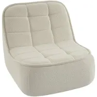 Sweeek Fauteuil bouclé stof 1 zitplaats Gebroken wit